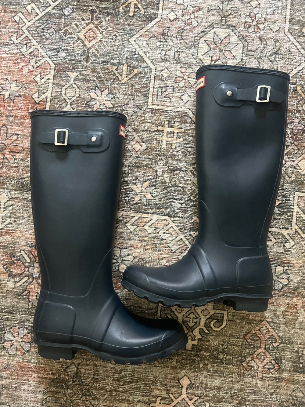 Hunter Navy Tall Rain Boots
